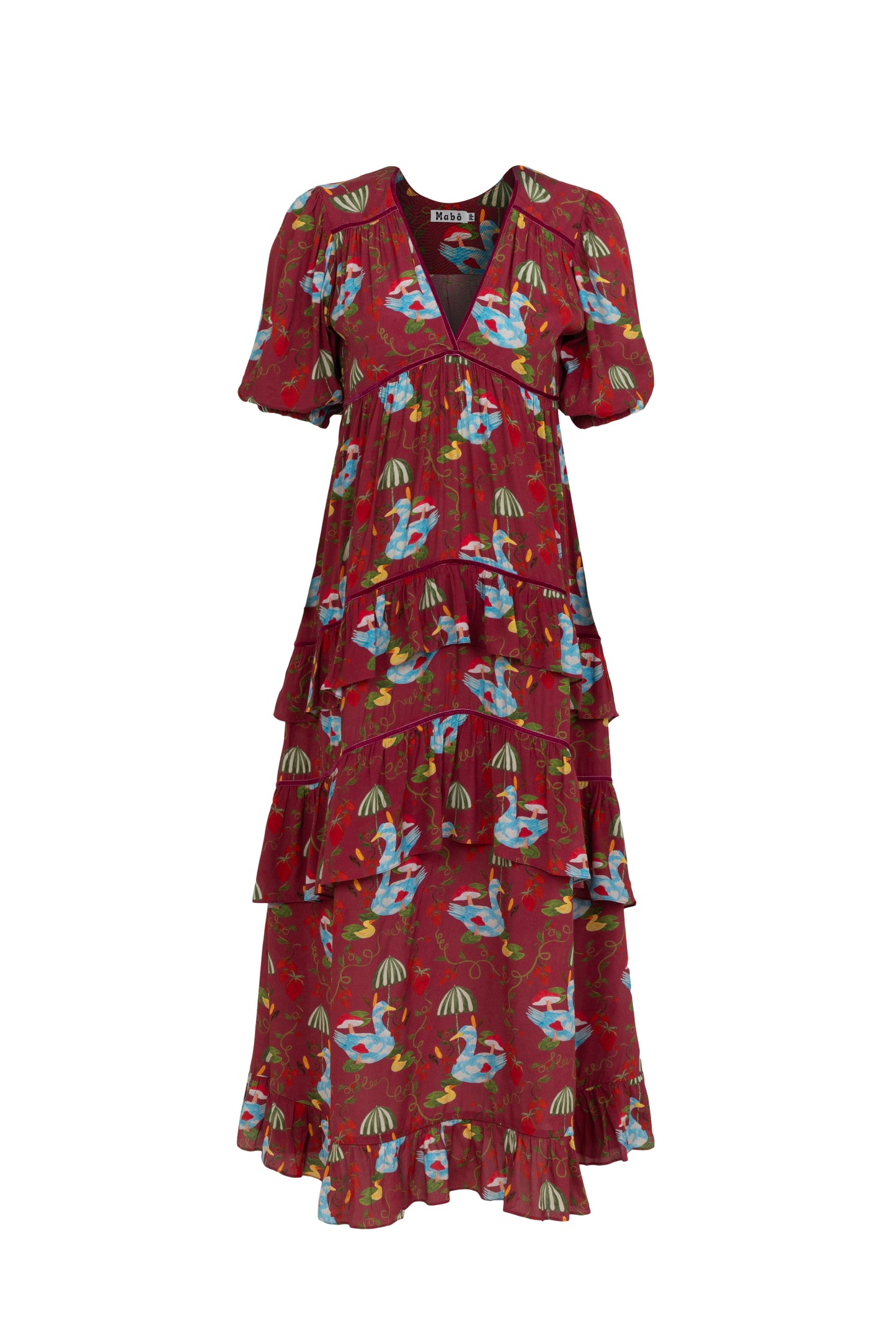 Vestido Afeto Patinhos - vinho