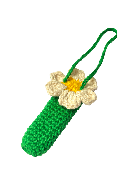 Porta Batom Crochê - margarida