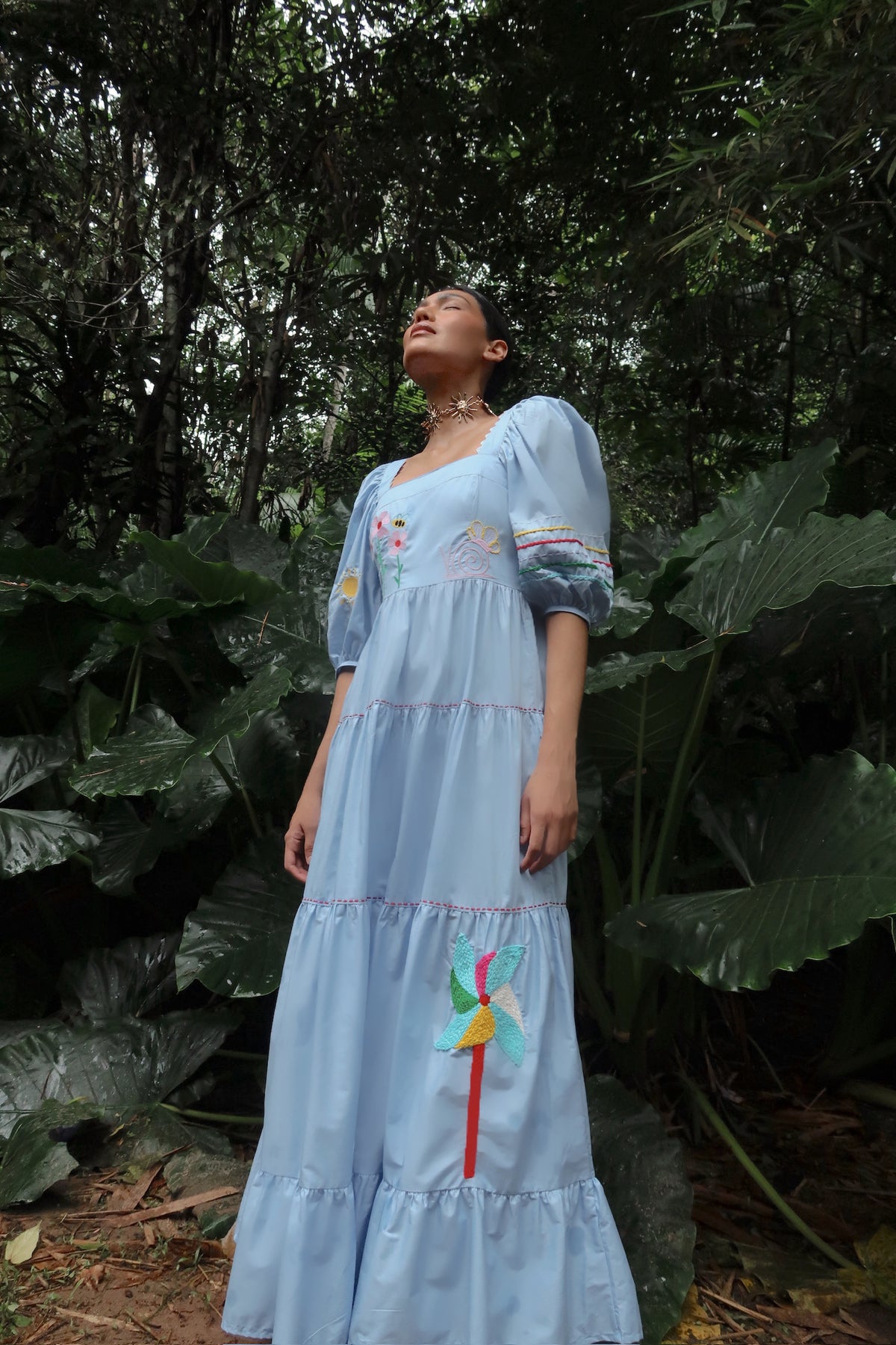 Vestido Amanda Catavento - azul