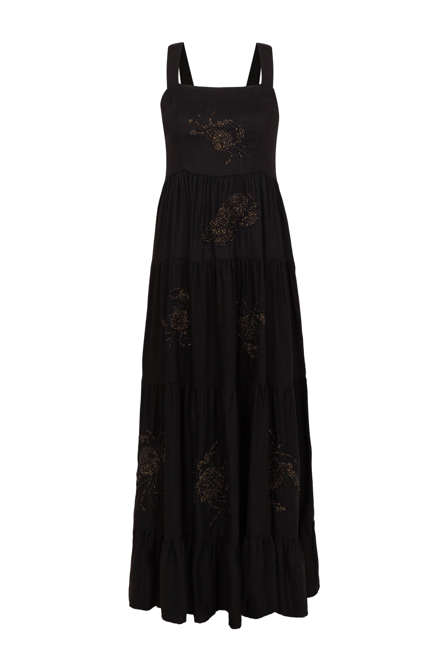 Vestido Amanda Caranguejo Lurex - preto