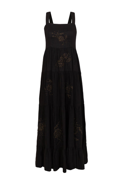 Vestido Amanda Caranguejo Lurex - preto