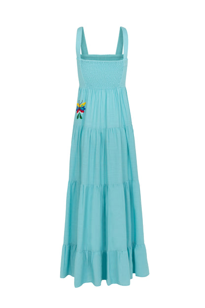 Vestido Amanda Borboleta - turquesa