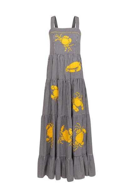 Vestido Amanda Caranguejo - vichy preto