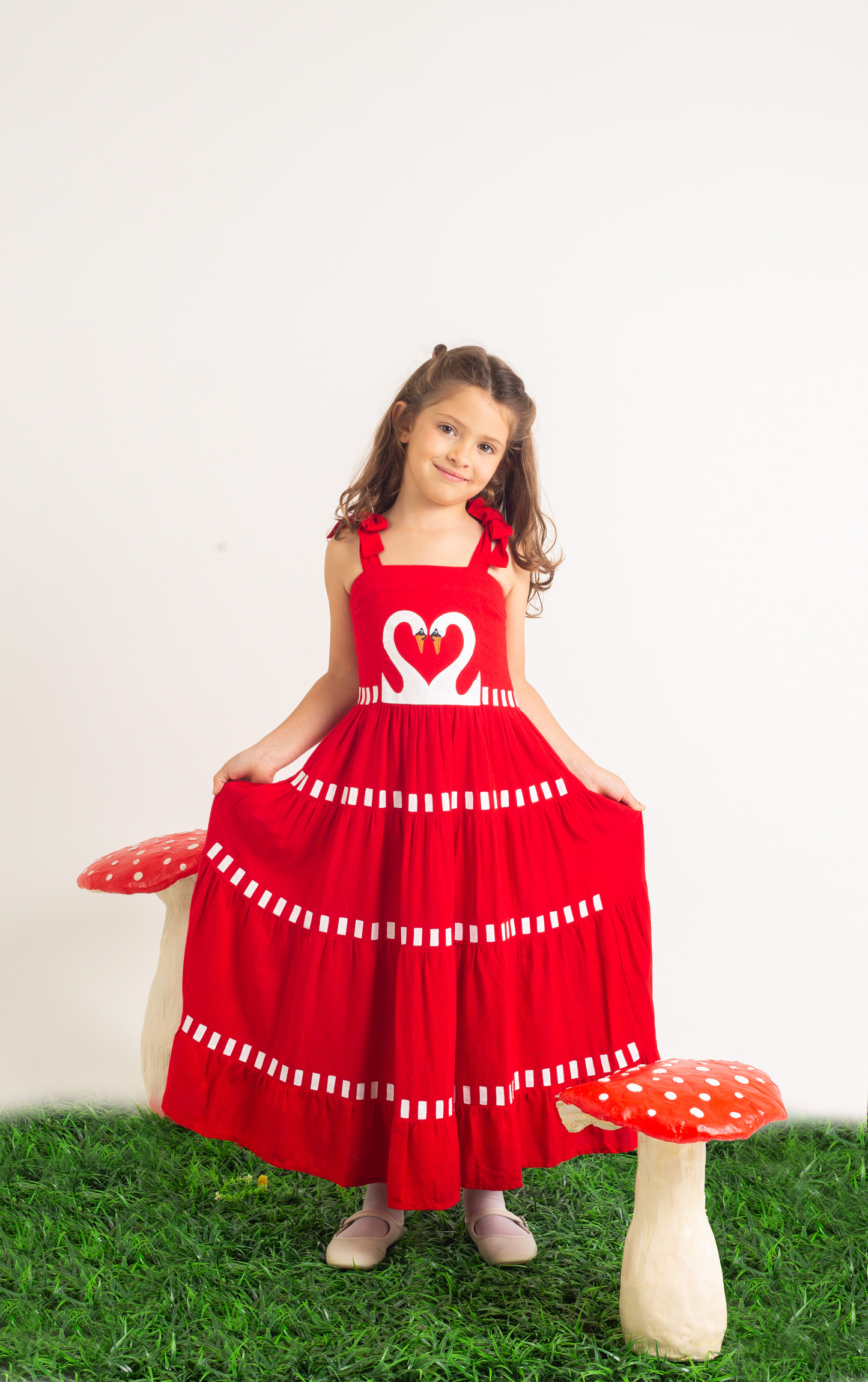 Vestido Amanda Cisne Mini - vermelho