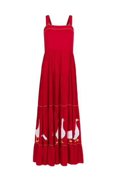 Vestido Amanda Gansos - vermelho