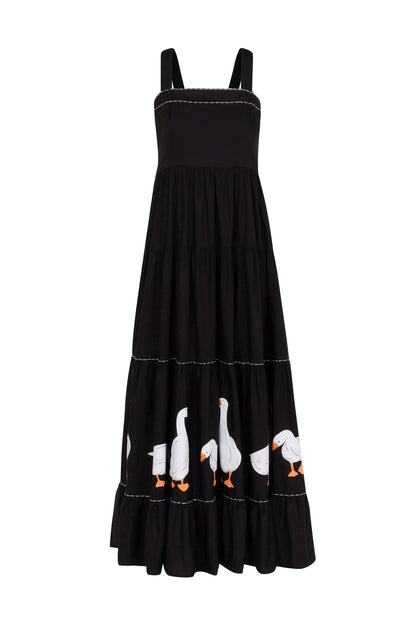 Vestido Amanda Gansos - preto