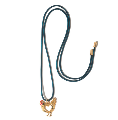 Colar Pingente Galinha - verde