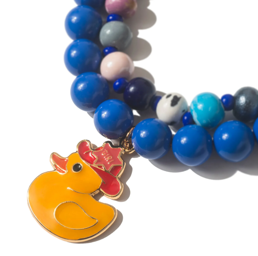 Colar Duplo Patinho - azul