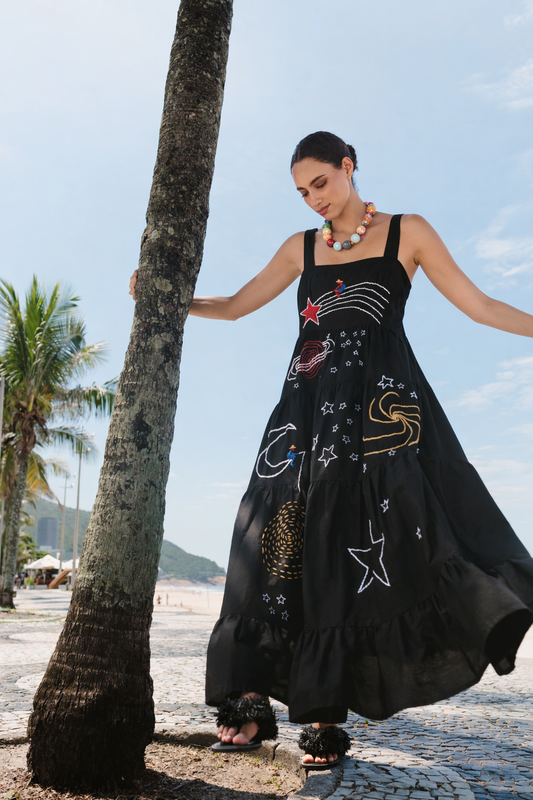 Vestido Amanda Astros - preto