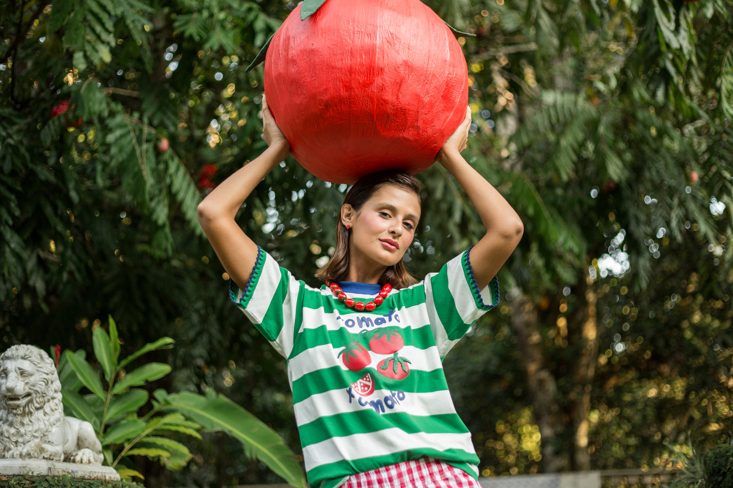 T-Shirt Tomates - listrado verde