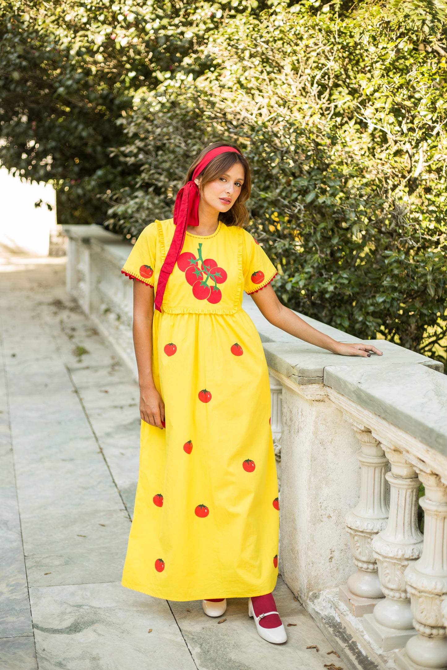 Vestido Moldura Tomates - amarelo