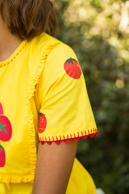 Vestido Moldura Tomates - amarelo