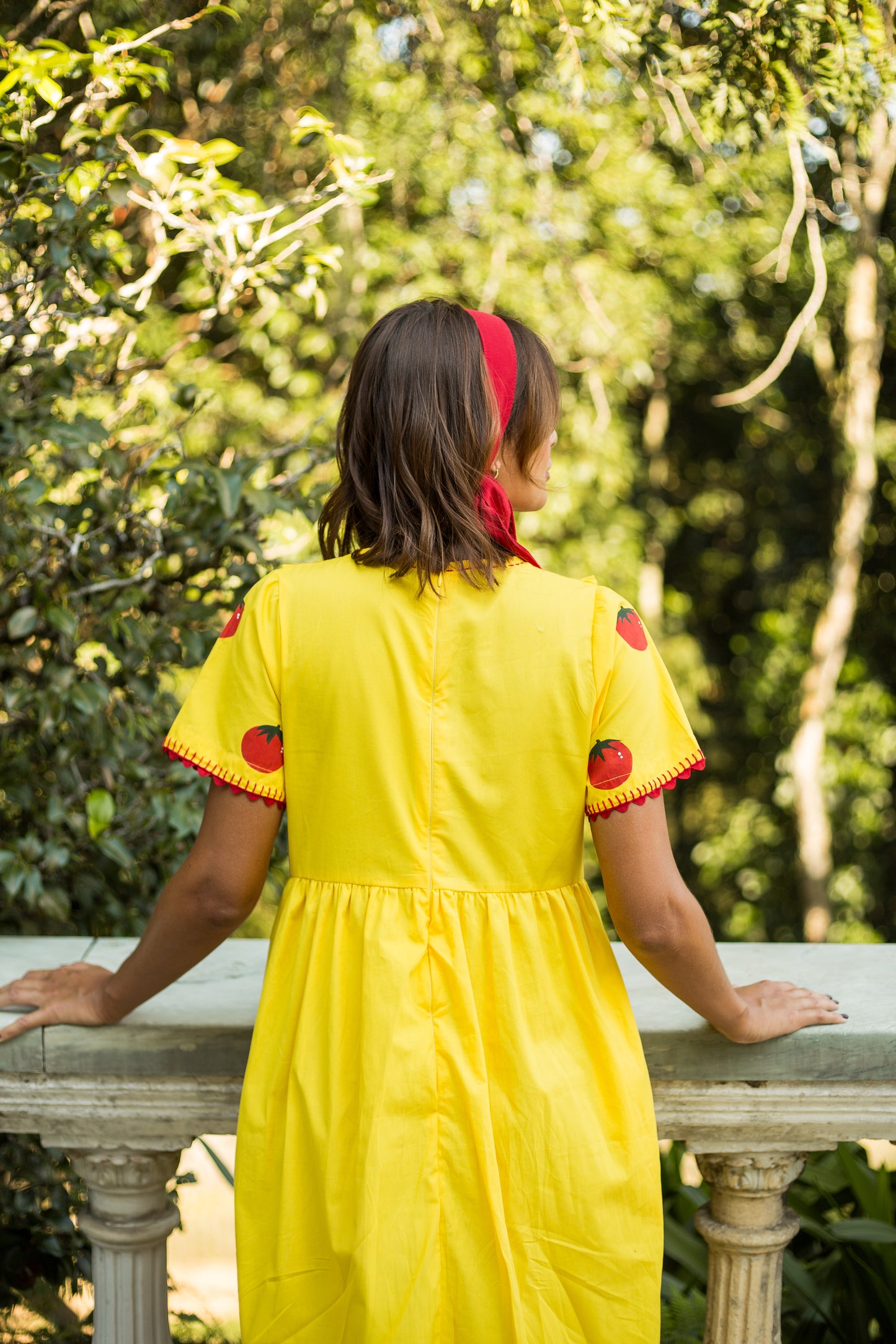 Vestido Moldura Tomates - amarelo