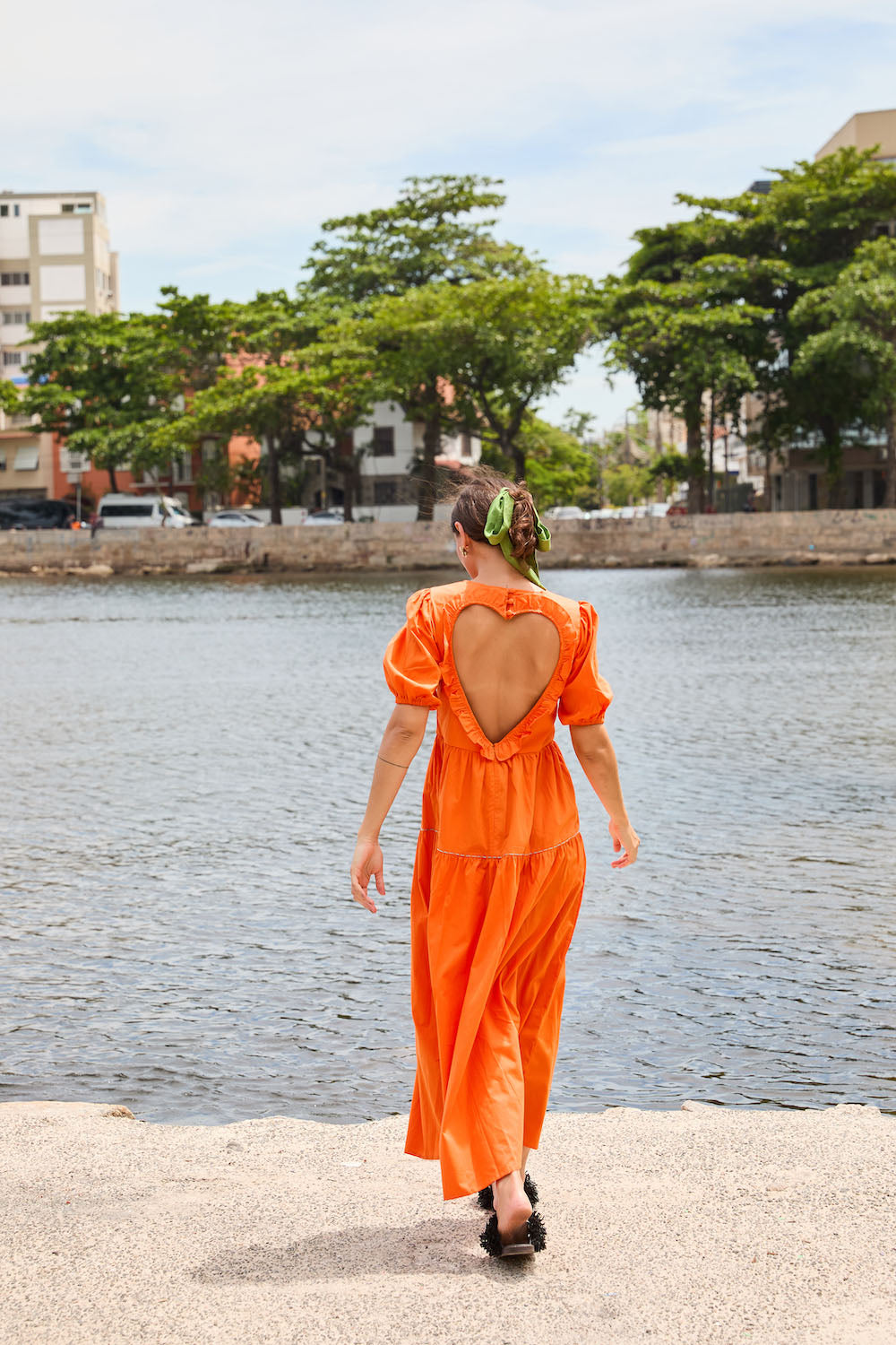 Vestido Coração - coral