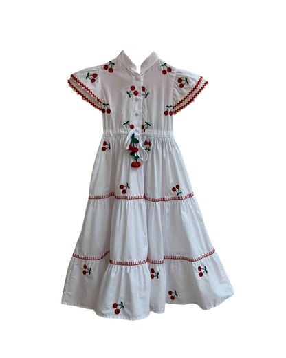 Vestido Frida Cereja Mini - branco