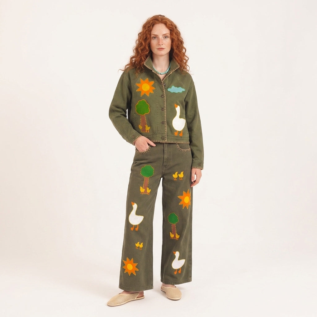Calça Entre Árvores - verde militar
