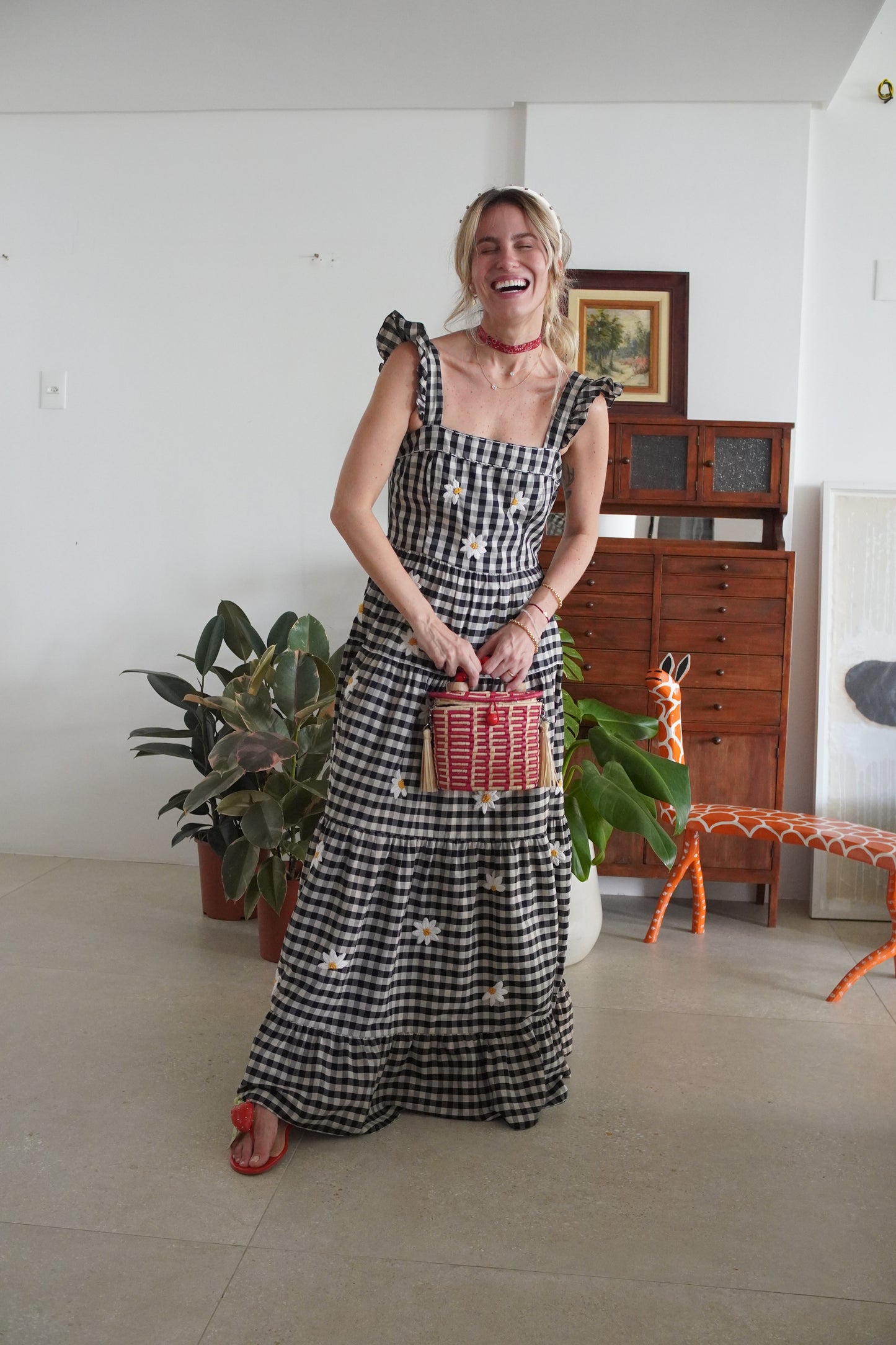 Vestido Amanda Margaridas - vichy vintage