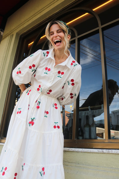 Vestido Frida Cereja - branco