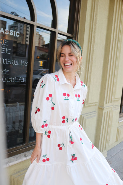Vestido Frida Cereja - branco