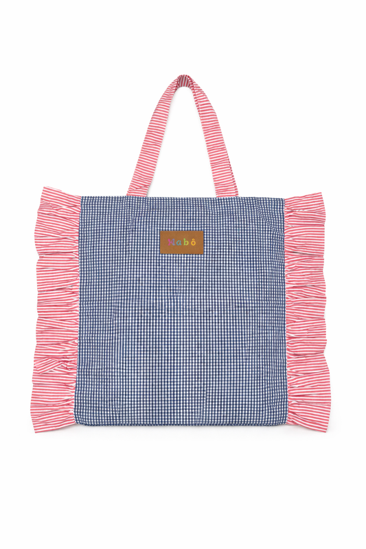 Bolsa Babados - vichy marinho