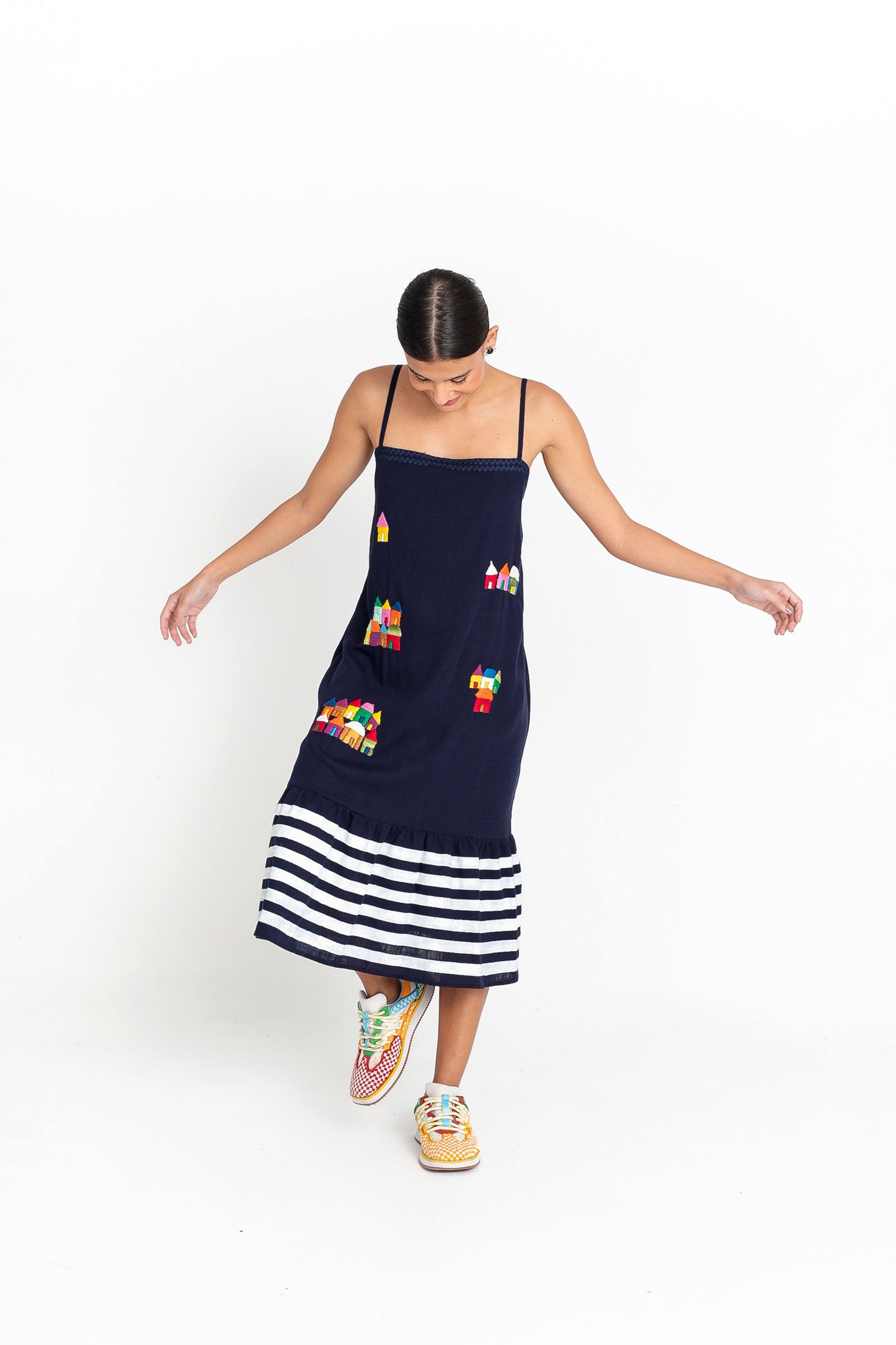 Vestido Manu - casinhas - marinho