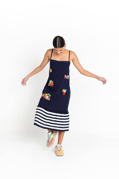 Vestido Manu - casinhas - marinho