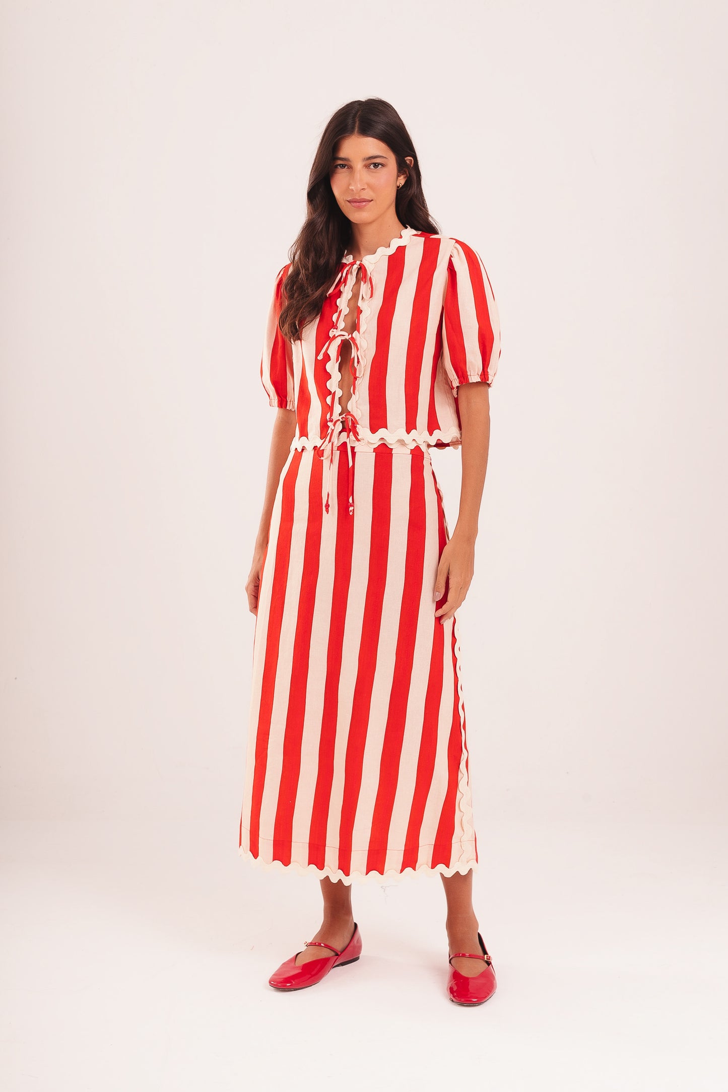 Blusa Baleiro Circo - listras vermelhas