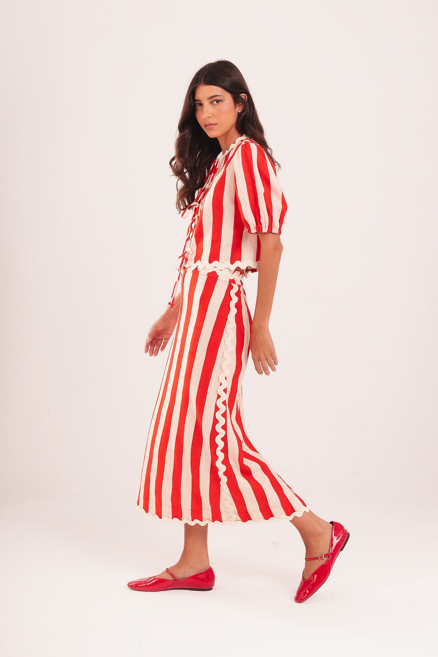 Blusa Baleiro Circo - listras vermelhas