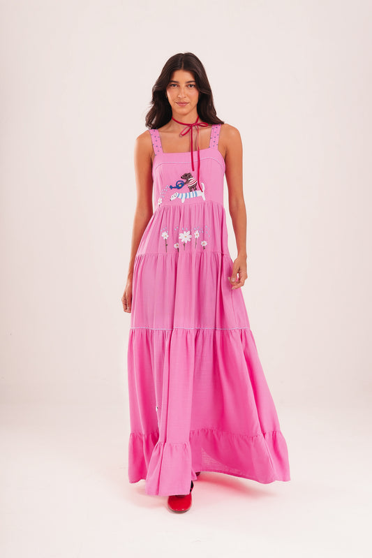 Vestido Amanda Cachorrinhos - rosa