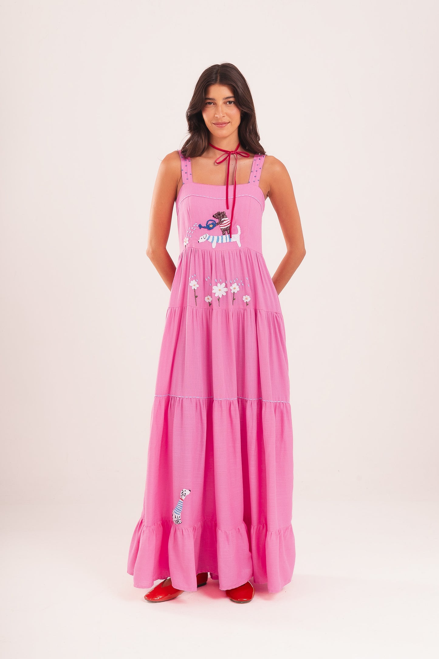 Vestido Amanda Cachorrinhos - rosa