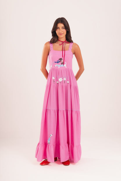 Vestido Amanda Cachorrinhos - rosa