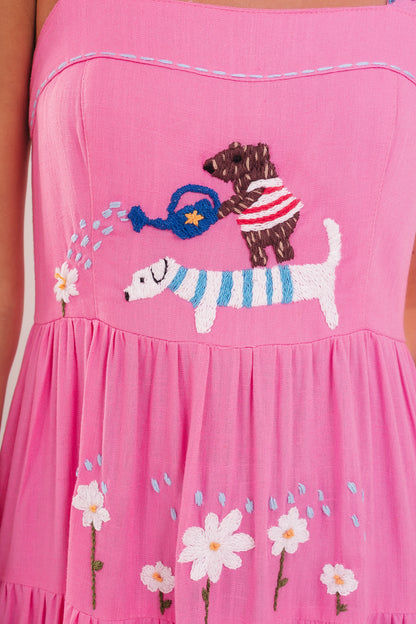 Vestido Amanda Cachorrinhos - rosa