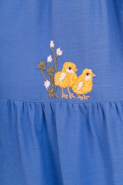 Vestido Amanda Cavalinhos - azul médio