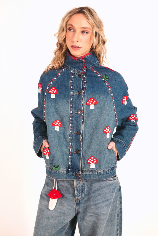 Jaqueta Cogumelo - jeans médio