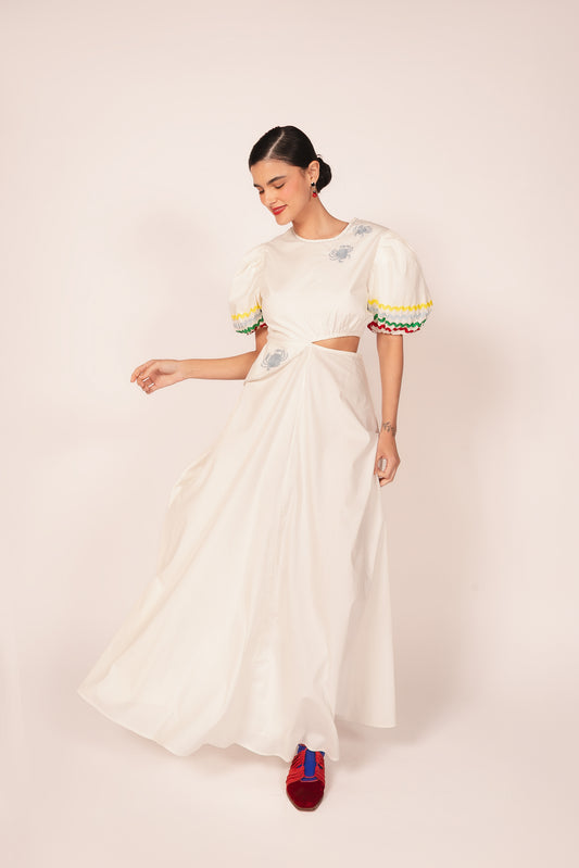 Vestido Harmonia Caranguejo - off