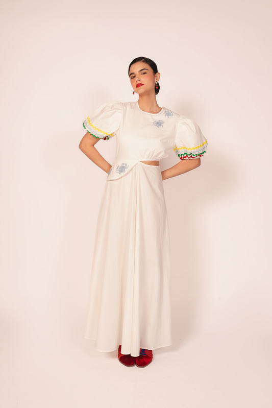Vestido Harmonia Caranguejo - off