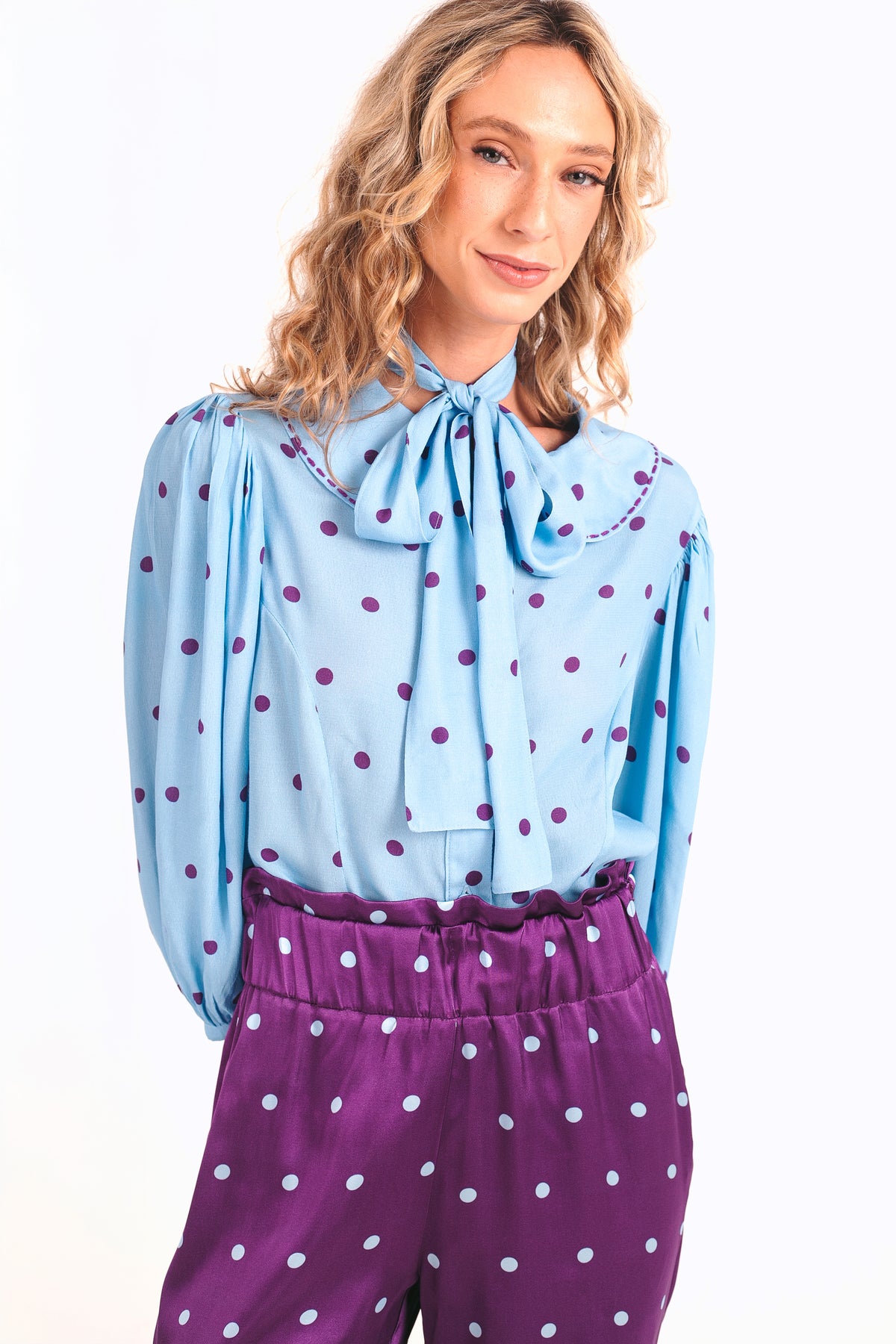 Calça Primavera Poá - roxo