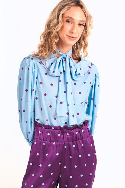 Calça Primavera Poá - roxo