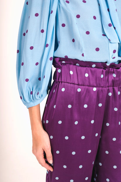 Calça Primavera Poá - roxo