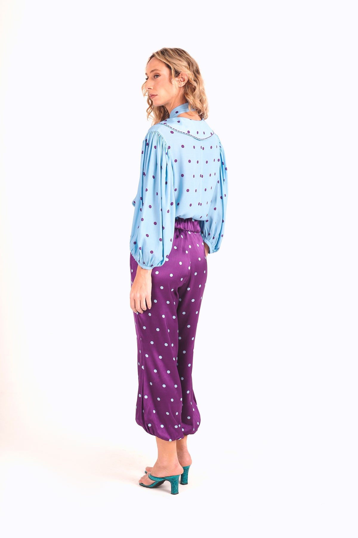 Calça Primavera Poá - roxo