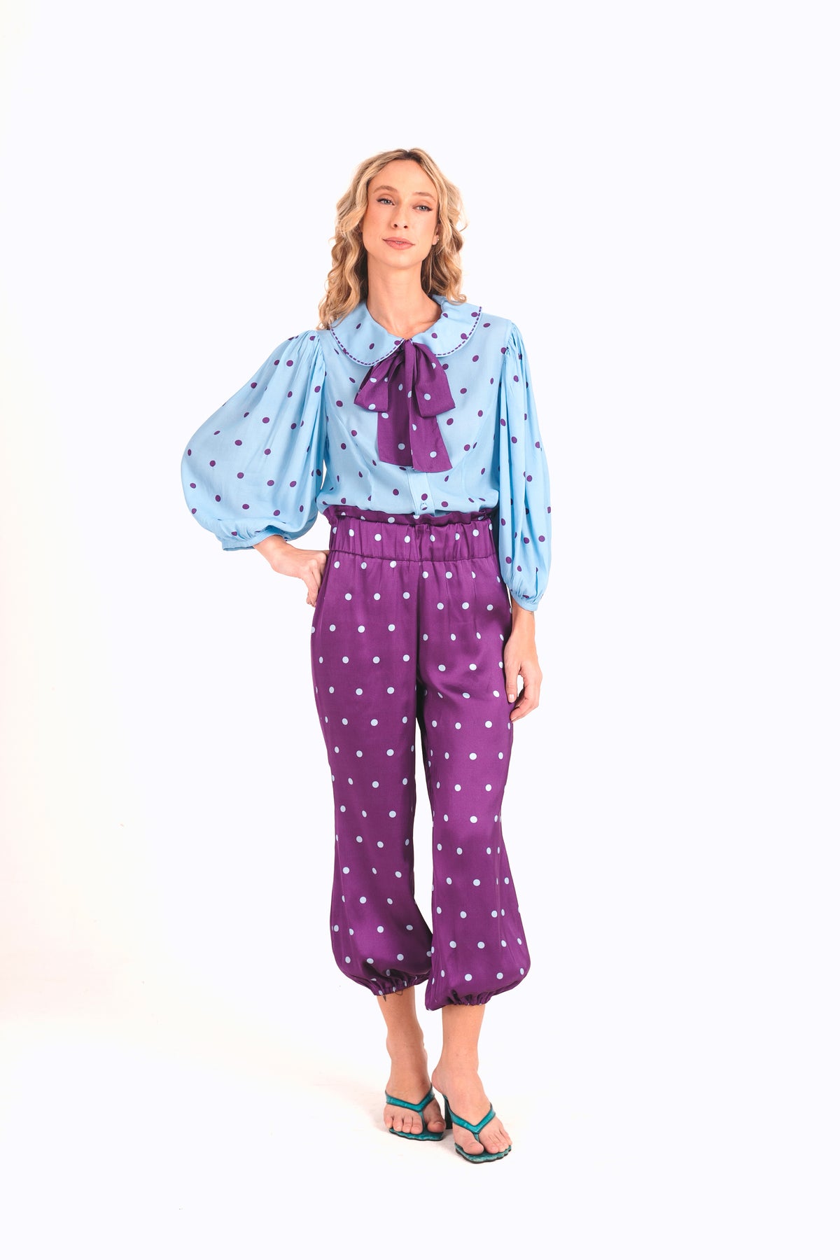 Calça Primavera Poá - roxo