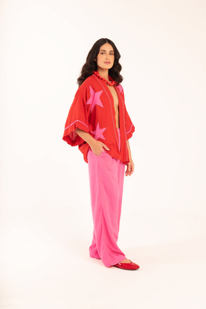 Kimono Estrela do Mar - vermelho/rosa