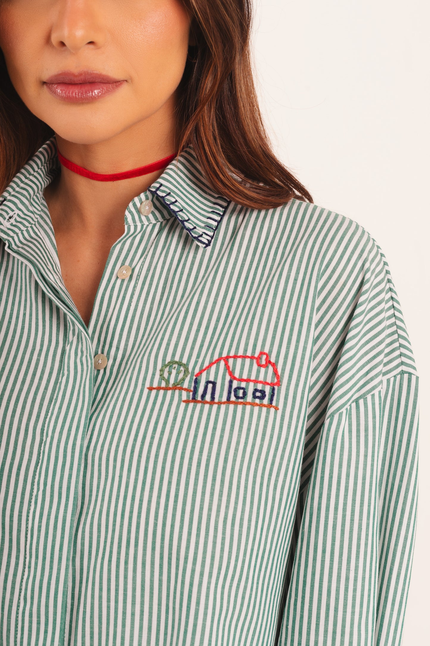 Camisa Alice - listrado verde