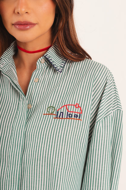 Camisa Alice - listrado verde