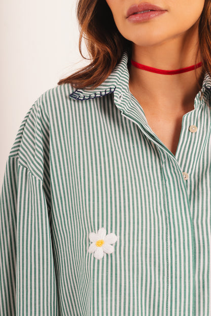 Camisa Alice - listrado verde