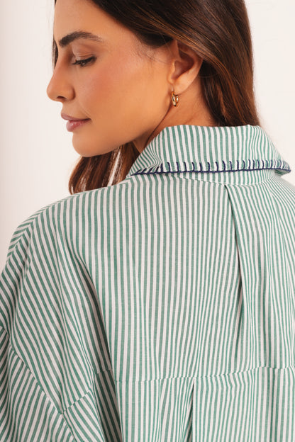Camisa Alice - listrado verde