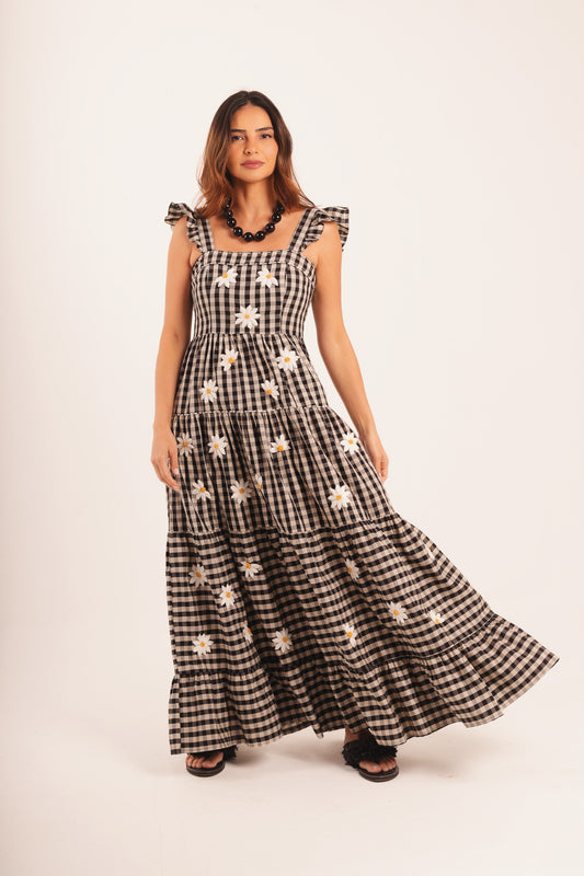 Vestido Amanda Margaridas - vichy vintage