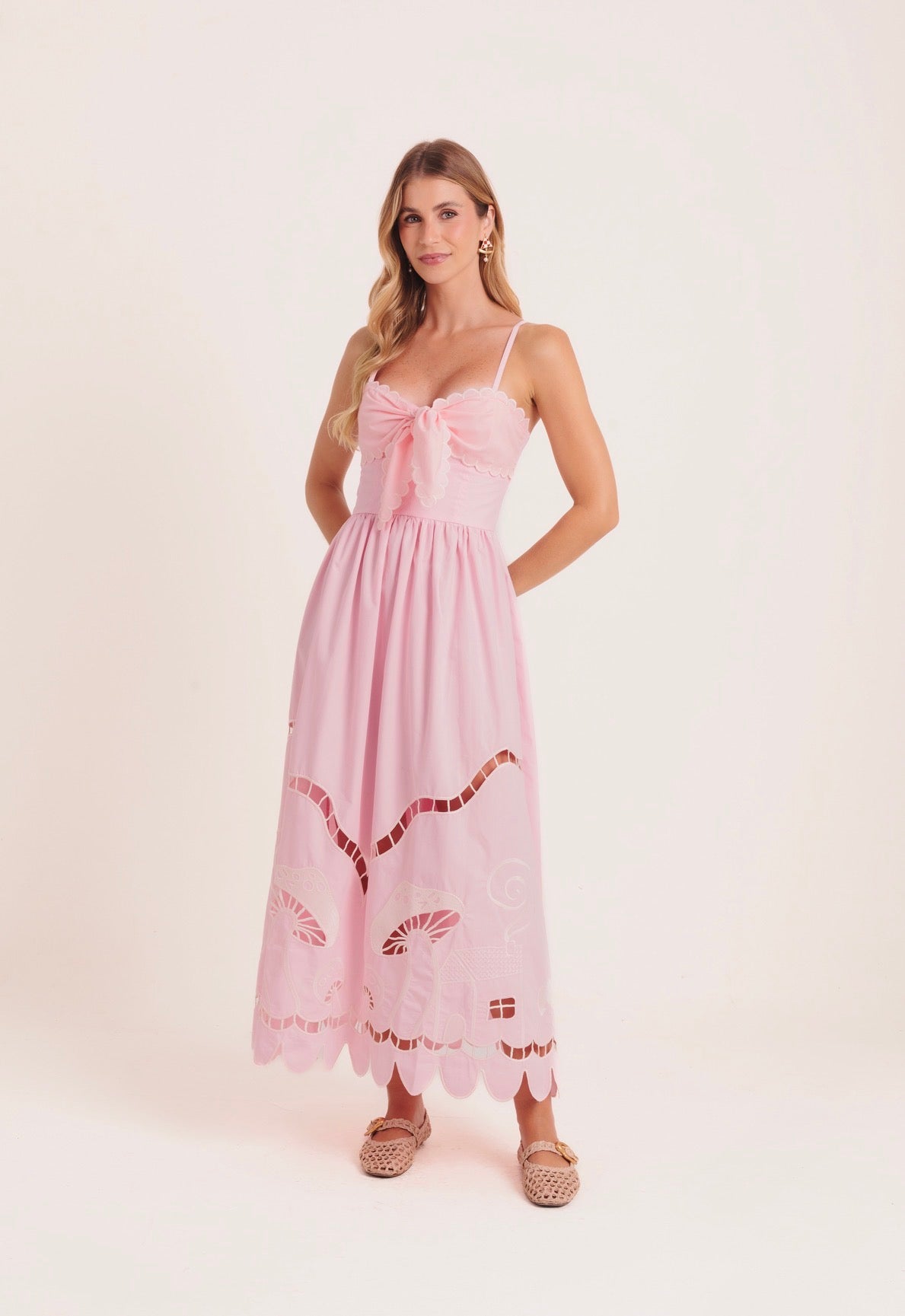 Vestido Amanita - rosa/off-white