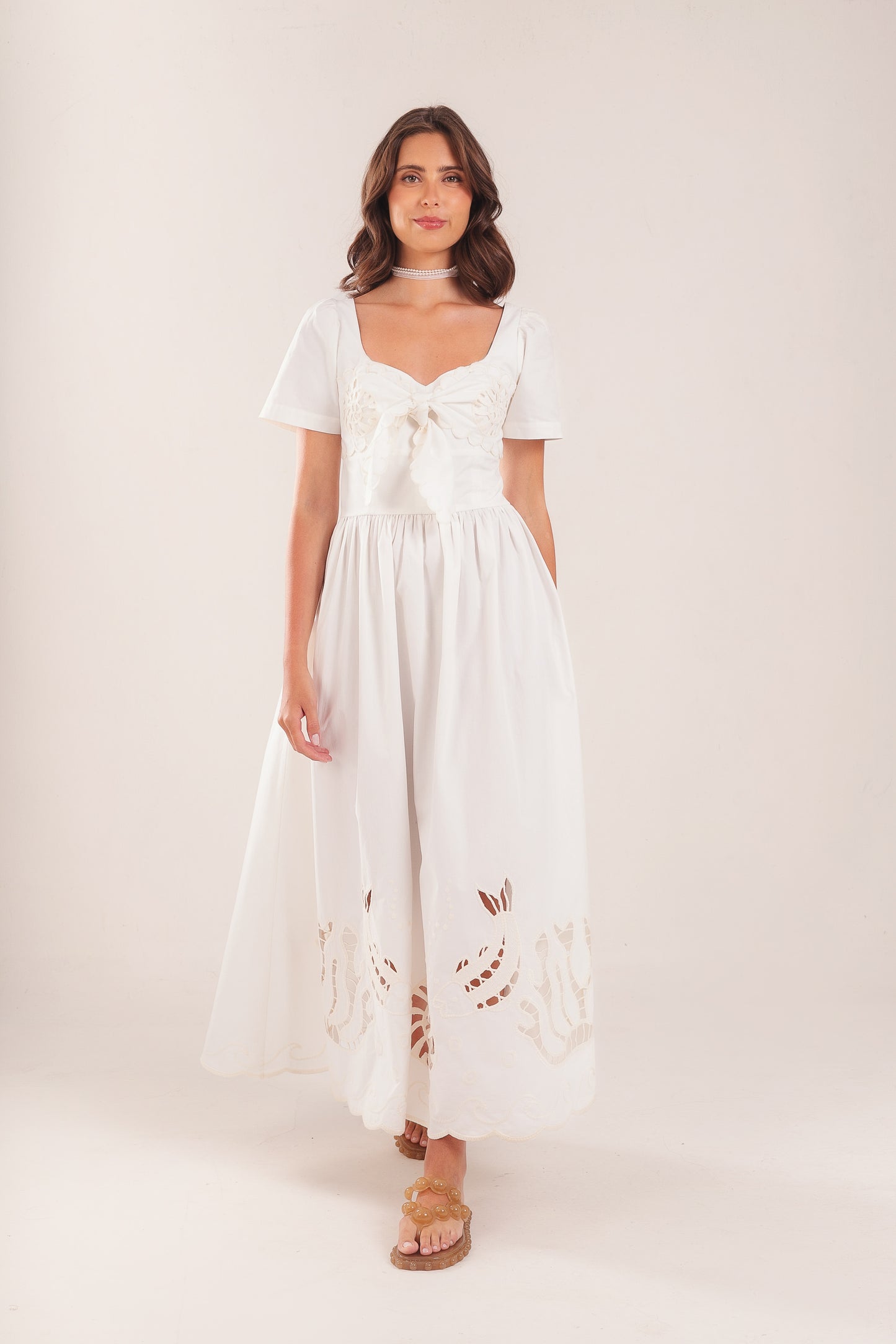 Vestido Trancoso com manga - off