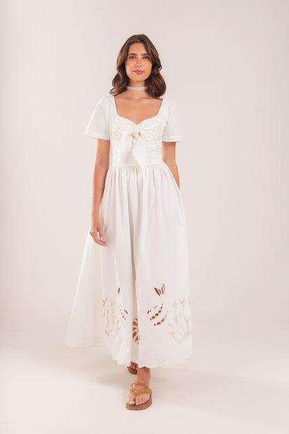 Vestido Trancoso com manga - off